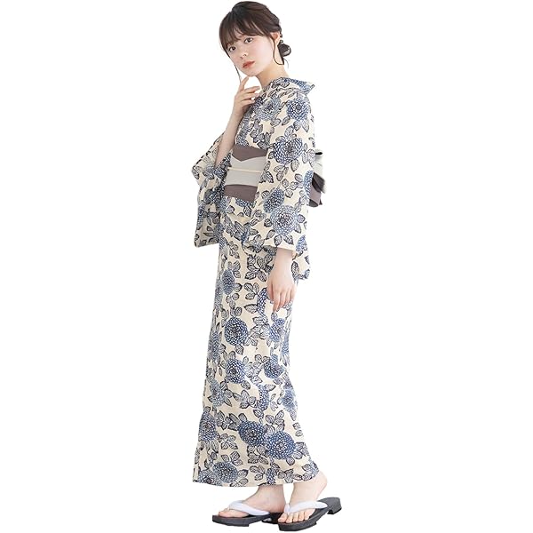Amazon | [dear-japan] 撫松庵 絵羽 月下美人 グレー 花 セオ