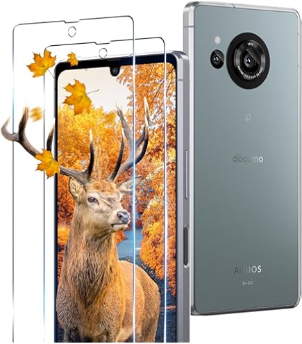 AQUOS R8 本体　ガラスフィルム　ケース　セット 明誠 【2枚セット】AQUOSシリーズ機種用 強化ガラスフィルム R10