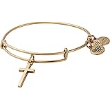 Alex and Ani Divine Guides Expandable Bangle Bracelet for Women, Cross Charm, 2 to 3.5 in