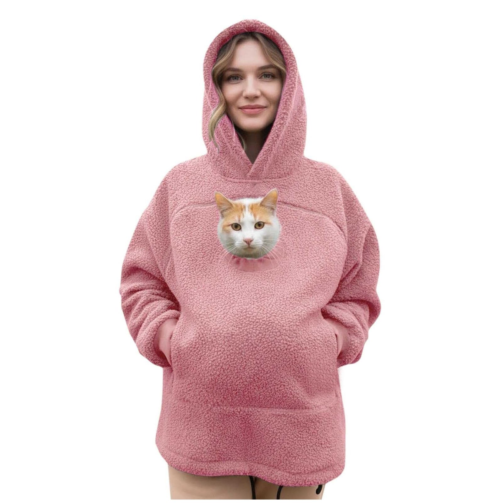 レディース パーカー メンズ スウェット 猫抱っこ用服 犬入れポケット付き 猫入れポケット ペット服 長袖 プルオーバー ジップアップ トレーナー | 犬 プルオーバー ジップアップ スウェット 猫 カンガルーポケット付 秋冬 裏起毛 長袖 アウター