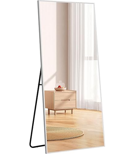 全身鏡 姿見鏡 スタンドミラー 立てかけ 飛散防止 160*60CM ホワイト Amazon.co.jp: 全身鏡 姿見鏡 スタンドミラー アルミ 直角 壁掛け