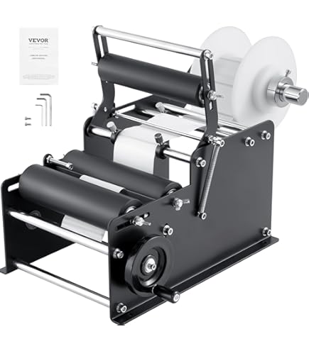 Adjustable Bottle Labeling Machine - Label Applicator For Wine Bottles, Candle Jars, Round Containers From 2" To 5.2" Diameter