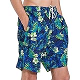Barifall 水着 メンズ サーフ パンツ ビーチ ショーツ 花柄 ショート パンツ ハーフ パンツ スイム ショーツ 海パン 水陸両用 速乾