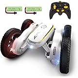 DEERC ラジコンカー RCカー スタントカー こども向け 室内 360度回転 両面走行 ジャンプ 車おもちゃ オフロード リモコンカー バッテリー2個付き 50分間走れ 2.4Ghz無線操作 おもちゃ 贈り物 日本国内認証済み DE38