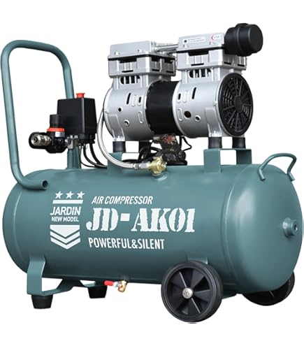 Amazon | オイルレス・ミニエアーコンプレッサーファン付＆エアー