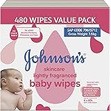 Johnson's Skincare Lightly Fragranced Baby Wipes 6 x 80 Pack