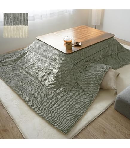 Amazon | 薄掛けこたつ布団 正方形 コーデュロイ 190×190cm ホワイト