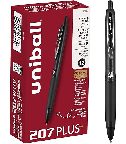 Uni-ball Signo 207 Gel Pens 3 Pack - Inspirational Sayings Medium Point 0.7mm Assorted Colors