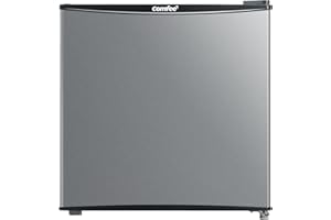 COMFEE' Refrigerator 45L Inverter Width 47.2 cm Compact Quiet 25dB Energy Efficient 7-Step Temperature Control Small Single Living Kitchen/Bedroom/Study/Office Mini Refrigerator Grey RCD45LS1JP(E)