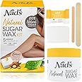 Nad's 100% Natural Vegan Sugar Wax Kit, Hair Removal Sugar Wax, Hypoallergenic, No-heat Formula Waxing Sugar Paste, 370g