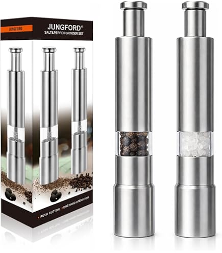   ステンレス製 ソルト＆ペッパー グラインダーセット Amazon.co.jp: ソルト&ペッパーグラインダーセット、小型ステンレス