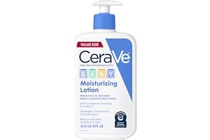 CeraVe Baby Lotion | Gentle Baby Skin Care with Ceramides, Niacinamide & Vitamin E | Fragrance, Paraben, Dye & Phthalates Free | Lightweight Baby Moisturizer | 16 Ounce