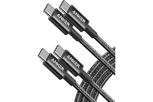 【2本セット】Anker 高耐久ナイロン USB-C＆USB-C 2.0 ケーブル 【USB PD対応/高耐久】 60W対応 iPhone 16 MacBook Pro iPad Pro Air Galaxy等対応 (1.8m ブラック)