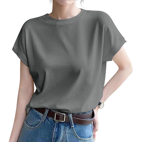 Amazon | [かぐれ] リネン半袖クルーネックプルオーバー PINK