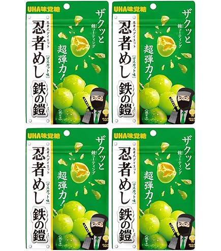 Amazon | 【10袋セット】U H A味覚糖 忍者めし 鉄の鎧 グレープ味 鉄
