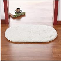 Amazon｜玄関マット ホワイト/白 屋内 おしゃれ 楕円形 バスマット 