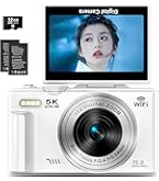 5K高画質✨75MPデジカメ Wi-Fi&自撮り デジカメ 小型 7500万画素 デジカメ 5K 7500万画素 Wi-Fi機能 デジタル 18倍デジタルズーム 180度