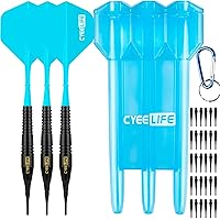CyeeLife 16g 純銅のソフトチップダーツセッ+ケース ホルダー+30 ティップ 入門級家庭用ダーツ