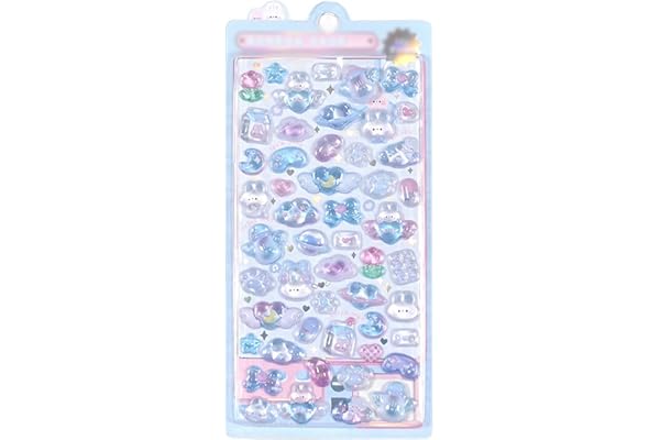 3D 立体ステッカー キラキラ可愛い アクリル水晶滴膠 手帳 DIY 用 水筒・携帯ケース装飾 女の子向け ごほうび・贈り物に最適 手芸用品(BBW-02)