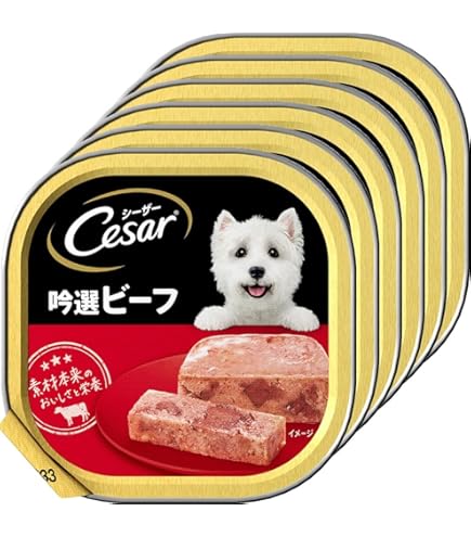 Amazon.co.jp: シーザー トレイ 11歳からの シニア犬用 100g×3個 吟選