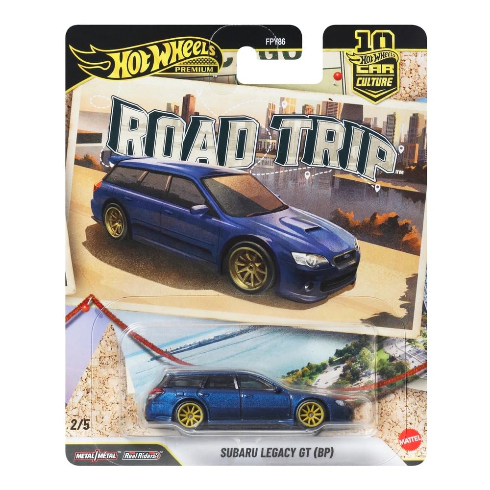 ホットウィール(Hot Wheels) カーカルチャー ロードトリップ スバル レガシィ GT (BP) ミニカー 3歳から JKF07 | 1:64スケール・Road Trip・Subaru Legacy GT (BP)・Real Riders™タ