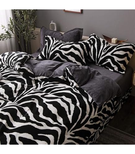 Amazon｜セミダブル ゼブラ布団カバー3点セット (ピンク)｜寝具