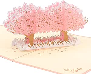 Amazon 桜のグリーティングカード メッセージカード 誕生日カード ポップアップカード 感謝状 飛び出す 封筒付き グリーティングカード 文房具 オフィス用品