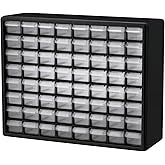 Akro-Mils 10164 64 Drawer Plastic Parts Storage Hardware and Craft Cabinet, 20-Inch by 16-Inch by 6-1/2-Inch, Black