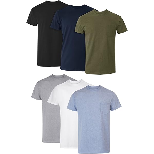 Jerzees Men's White Adult Short-Sleeve Pocket T-Shirts (3-Pack