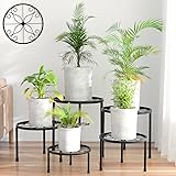 MOTYYA 5-Pack Decent Metal Plant Stands, Heavy Duty Flower Pot Stand Holder for Multiple Plant, Anti-Rust Iron Round Plant Po