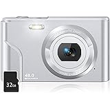 Rosdeca デジタルカメラ デジカメ コンパクト HDカメラ 1080P 4800万画素 3cm撮影距離 16倍ズーム 軽量 携帯便利 IPS画面 ミニカメラ キッズ 学生 初心者 32gカード付き 銀