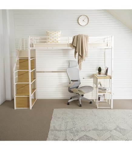Amazon｜Kennkari ロフトベッド 階段付き パイプベッド ロフト