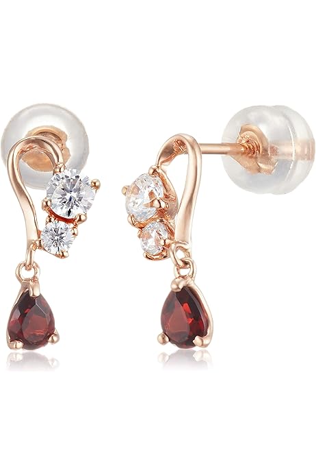 Amazon | [Queen]ピンクゴールド (K18PG) モルガナイト ピアス (0.9ct 