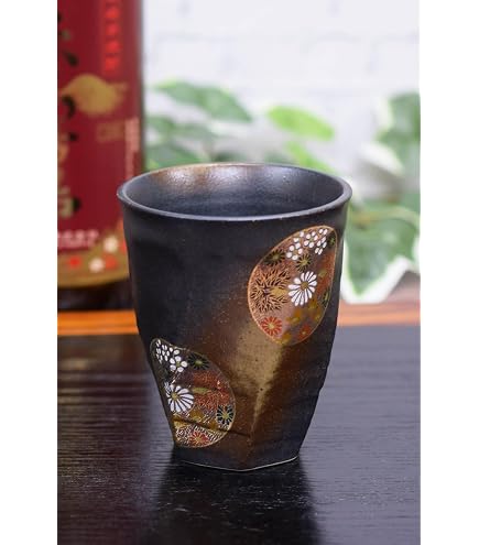 Amazon.co.jp: 九谷焼 秀善作 色いろかっぷ (桐箱入) 椿 N39-02