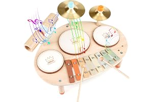 ドラムセット 子供 モンテッソーリ 玩具 楽器 おもちゃ 木琴 おもちゃ 木のおもちゃ 打楽器 赤ちゃん 玩具 1 2 3 4 5 歳誕生日プレゼント女の子 男の子 早期開発 指先の知育 クリスマスプレゼント 子供