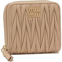 miu miu ベージュ 二つ折り財布 miu miumiu ミュウミュウ MATELASSE SMALL WALLET 二つ折り財布