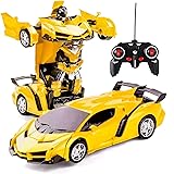 変形玩具車 リモコンカー ロボット ラジコン 遠隔操作 変形することができる 子供の好きなギフト [並行輸入品]