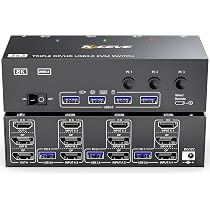 Amazon.co.jp: KCEVE 8K USB3.0 KVMスイッチ 3PC 3モニター KVM Switch