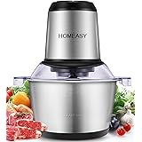 フードプロセッサー HOMEASY フードチョッパー 電動 フードミキサー 【1.8L大容量 4枚刃カッター】 2段階スピード 350Wハイパワー みじん切り 一台多役 簡単操作 水洗い可能