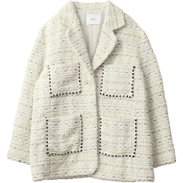 Amazon | [コエル] カーディガン ツイード編みビッグ