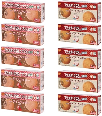 Amazon.co.jp: 尾西のライスクッキー ココナッツ風味×6個+いちご味×6個