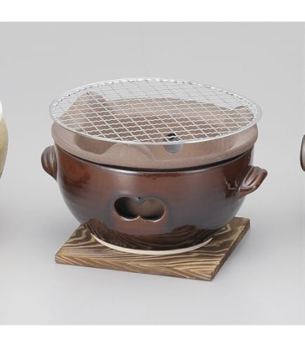 日本製★焼き肉焼器 直径約28cm★炎旨焼器★萬古焼 Amazon.co.jp: 萬古焼 43-09058 炎旨焼器 焼肉コンロ 28.5×7cm