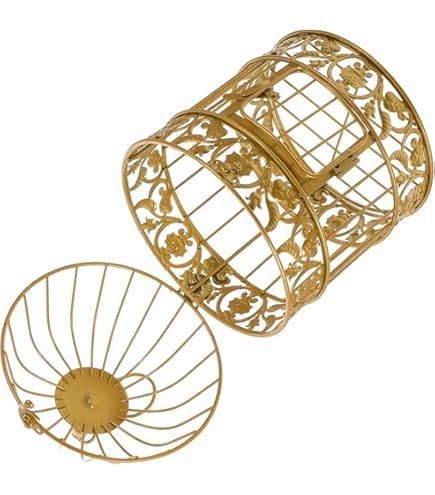Amazon.co.jp: 創造的な鳥かご 花と豪華なゴールドハイエンド