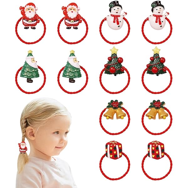 Amazon.co.jp: OuJyO 髪飾りクリスマス 子供ヘアゴムリボン ベビー髪  