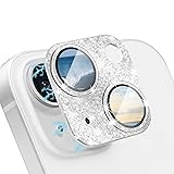 CeiBand ラインストーン カメラフィルム iPhone 15/iPhone 15 Plus 対応 レンズカバー カメラ保護 アルミ合金縁取り+強化ガラス】 キラキラ レンズ保護フィルム 高透過率 露出オーバー防止 全体保護 カメラ保護フィルム iPhone 15/iPhone 15 Plus 対応 （シルバー）