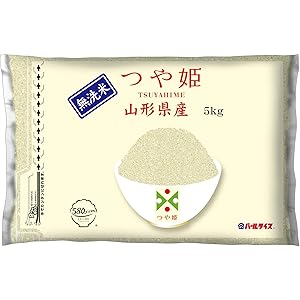 【精米】[Amazon限定ブランド] 580.com 山形県産 無洗米 つや姫 5kg 令和元年産