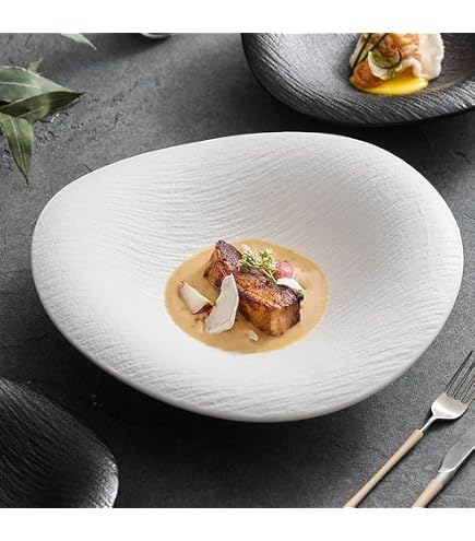 Amazon.co.jp: 精緻な皿、高級食器の芸術的発想皿、洋風フレンチ皿