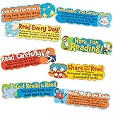 Eureka Back to School Dr Seuss Motivational Reading Bulletin Board and Classroom Decorations, 6.5'' x 0.1''x 26'', 8 pc