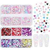 Amazon | ネイル ホログラム 2個セット かわいい 極薄 花 蝶 うさぎ 月