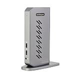 StarTech.com ドック/USB-A&C/2画面/4K60Hz HDMI DP/6x USB/LAN/AUX/縦型